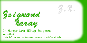 zsigmond naray business card