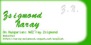 zsigmond naray business card